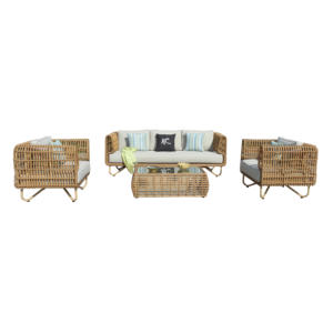 Conjunto de muebles de lujo modernos para exteriores, sofá impermeable de mimbre para Villa, patio, entrada, jardín y Hotel, hecho de ratán - Product Image 1