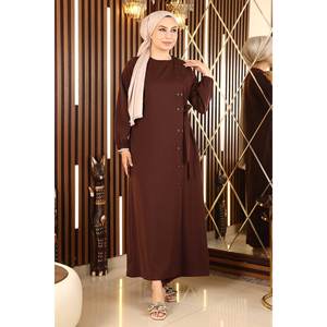 Manteaux et Trench-coats Modestes à Boutons et Liens Latéraux, Design Abaya Élégant - Product Image 3