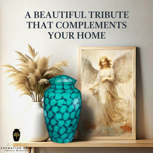 โกศเผาศพทำมือสไตล์ยุโรป/อเมริกัน สีฟ้าพิมพ์ลาย ขนาด 10 นิ้ว เป็นมิตรกับสิ่งแวดล้อม ทนทาน - Product Image 6