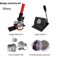 Machine à badges 58 mm directement de l'usine, pour la création de badges bouton, aimants de réfrigérateur, badges à épingle et décapsuleurs en fer blanc