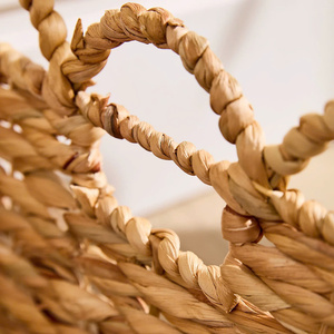 Handmade Scalloped Water Hyacinth Indoor <b>Storage</b> <b>Basket</b> Natural Hyacinth <b>Storage</b> <b>Baskets</b> - Product Image 3