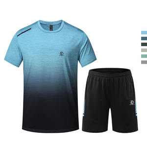 Custom Your Logo 2025 Men Short Sets Conjunto de dos piezas Joggers Running Workout Summer Men Shorts and Shirt Set Hombre Ropa deportiva - Product Image 1