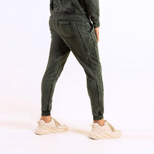 Pantalones deportivos de ácido de peso pesado para hombre, ropa de calle desteñida, pantalones de chándal Vintage para gimnasio, cierre de cordón, informal, desgastado - Product Image 2