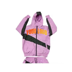 Contrast Color 2025 Summer Hot Selling Premium Quality Nylon <b>Zip</b> <b>up</b> Polyester Windbreaker Printed Custom Logo Casual Street Wear - Product Image 5