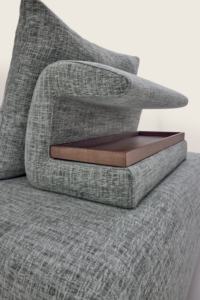 Italian High Quality Six-Seater Sectional Sofa with Coffee Table Modern Design Zip Brown Fabric Washable Cover - Product Image 2