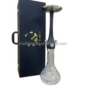 Ensemble portable moderne et minimaliste avec miroir, base en verre et tube en silicone pour chicha narguilé, idéal pour les bars et la maison - Product Image 3