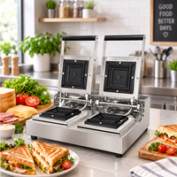 Machine à sandwichs et gaufres professionnelle à commande numérique, modèles à tête simple et double, surface antiadhésive