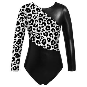 Vêtements de sport personnalisés pour filles manches longues pour l'entraînement de Cheerleading col en V vêtements de gymnastique en maille justaucorps avec strass pour femmes - Product Image 1