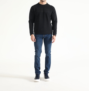 2025 Hot Selling Custom Logo 100% Cotton Pullover Knitted Long Sleeve Sweater Good Quality Solid Color O-<b>neck</b> Sweaters for Men - Product Image 4