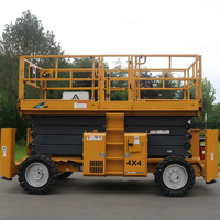 1523RT Plateforme élévatrice mobile autopropulsée tout-terrain de 15 m, plateforme de travail en hauteur, machine de levage à ciseaux alimentée au diesel