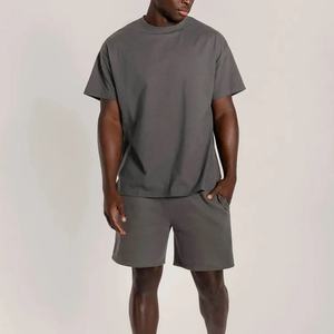 Survêtement en coton 2 pièces personnalisé unisexe Sweat-shirt d'été respirant pour hommes et femmes T-shirt à capuche imprimé de logo Short Plus Size - Product Image 6