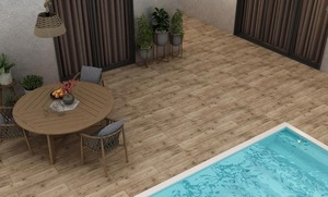 200x1200mm Carreaux de bois de porcelaine rustique antidérapants en vrac d'Inde - Product Image 3