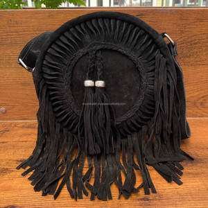 แฟชั่นใหม่กระเป๋าสะพายไหล่หนังนิ่มทรงกลมกระเป๋าสะพายข้างสไตล์โบฮีเมียนสำหรับผู้หญิงกระเป๋าสะพายข้างสไตล์คาวเกิร์ลของขวัญสำหรับเธอ - Product Image 4