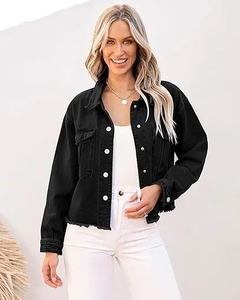 Veste en jean pour femmes de haute qualité, veste décontractée et unie pour femmes, nouveau style, vente en gros de vestes en jean - Product Image 3