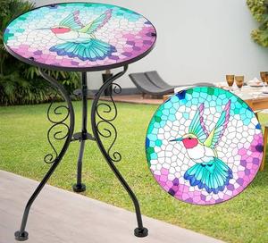 Mesa de centro grande de hierro y metal de diseño moderno con tapa impresa para comedor de hotel decorativo hecho a mano indio - Product Image 4