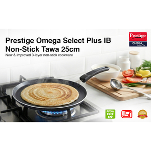 Prestige Aluminium Omega Select Plus IB Antihaft-Omni-Tawa 25 cm Mehrfarbig Mittelgroßes Kochgeschirr - Product Image 2