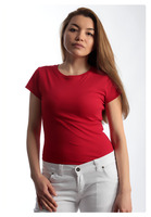T-shirt décontracté pour femme en coton et élasthanne, respirant, écologique, avec décoration perforée, OEM ODM, couleur unie