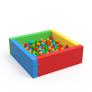 Piscine à balles souple avec cadre en bois durable, rembourrage en mousse et extérieur nettoyable pour les zones de jeux pour enfants - Product Image 1