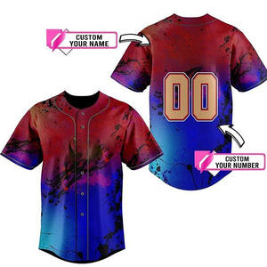 Camiseta de Béisbol Personalizada para Hombre, Cuello en V, Dos Botones, con Bolsillos, Talla Grande, Resistente, Absorbe la Humedad, Uniforme de Equipo - Product Image 3