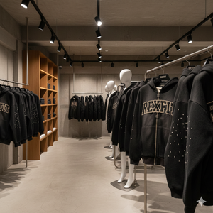 เสื้อฮู้ด Rexfit Sports สำหรับผู้ชาย แบบซิปเต็มตัว สไตล์วินเทจ ลุคย้อมสีแบบ Acid Wash แขนเสื้อตัดสี สไตล์สตรีท ฮู้ดดี้ลำลองแบบมีซิป - Product Image 2