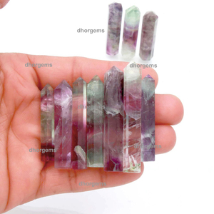 Tour de cristal de rhodonite, pierre précieuse naturelle |   Pointe d'obélisque en pierre d'énergie curative : Quartz rose, Fluorite, Jaspe océanique, Cristal - Product Image 4
