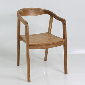 Chaise de salle à manger en teck confortable - Product Image 1