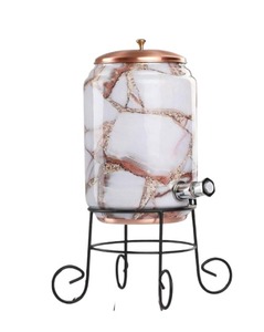 Heritage Copper Matka Esmalte 8 LTR Tarro de agua antiguo Olla de cobre clásica con tapa A prueba de fugas Sin BPA Apto para lavavajillas - Product Image 1