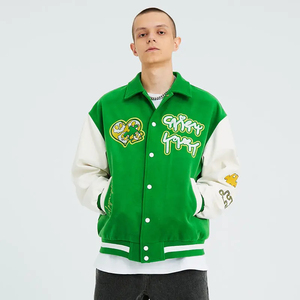 Veste d'université brodée de baseball à manches en cuir pour hommes Spot Wholesale Formal Outdoor Letterman Jacket - Product Image 5