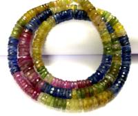 Hochwertige Laborgezüchtete Multi-Saphir Glatte Form Perlen 8mm Rosa Blau Dunkle Farbe IGI Zertifiziert Karatgewicht 20 Halskette