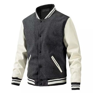 Fabricant de vêtements par Hosten Greek Enterprises Vestes pour hommes Manches en cuir de laine Hiver Streetwear Sports Vestes de baseball - Product Image 5