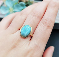 Genderfluid Bague intelligente en argent 925 2025 Poire Bleu Calcédoine 10X14mm Set de lunette Bijoux de mariage NFC Unisex Blockchain Vérifiable