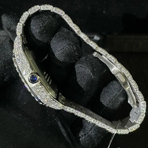 Đa màu Arabic numericals đá ra Kim Cương đồng hồ cho nam giới, tùy chỉnh kim cương cổ tay tự động thạch anh Xem miễn phí vận chuyển - Product Image 3