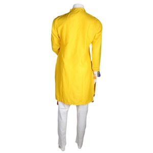 Traje de Algodón de 2 Piezas Bordado para Mujer - Amarillo - Product Image 3