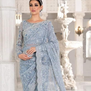 Venta caliente marca pakistaní diseñador saris para la boda de primera calidad listo para usar vestidos de mujer disponibles en precios baratos - Product Image 3