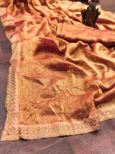 Chifón Fendy de uso ocasional con Sari de diamante para mujer, fabricante y proveedor de moda de la India al precio más bajo - Product Image 3