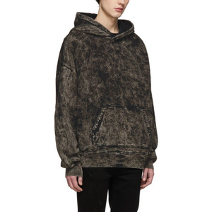 Vintage distressed <b>mens</b> acid-wash hoodie premium fabric relaxed fit custom logo embroidery sublimation private label bulk - Product Image 5