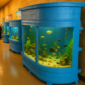 ตู้ปลาอะคริลิกขนาดใหญ่ถังเลี้ยงปลาพลาสติกพร้อมไฟส่องสว่างสำหรับใช้งานในถุง - Product Image 1