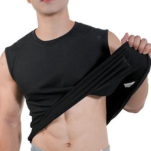 Personalizado de gran tamaño 360g algodón + poliéster Waffle lavado Raw Edge Streetwear camiseta sin mangas para hombres - Product Image 2