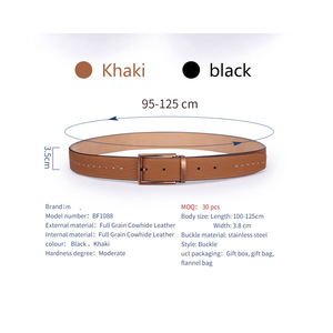 Cinturón Formal de Cuero Genuino de Nuevo Estilo para Hombre, Hebilla Cuadrada Ajustable de Lujo - Product Image 6