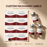 Label Laser Holografik Warna-warni Kustom Premium Kotak Vinyl Kustom Viskositas Tinggi Tahan Air Tahan Panas 3ml/5ml/10ml