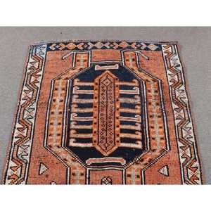 Tapis turc vintage, tapis de couloir 3,2x10,1 pieds, tapis Herki Ombr brun - Product Image 4