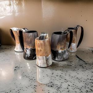 Handmade Organic Whiskey <b>Mug</b> Unique Animal Style Polished Natural Horn Customizable Zero-Waste Sustainable Unique Gift <b>for</b> <b>Men</b> - Product Image 3