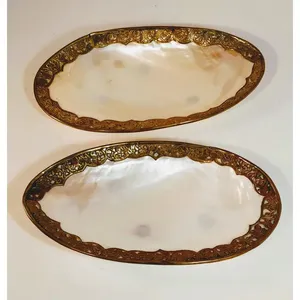 Handmade Mother Of Pearl Shell Plate Luxury Serving Caviar Dish Various Sizes Dinnerware Plates From Vietnam Supplier