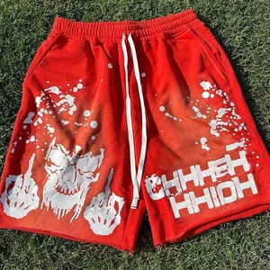 Short en tissu éponge français unisexe de haute qualité sérigraphie personnalisée avec motif de perles pailletées jupes taille moyenne pour femmes - Product Image 4