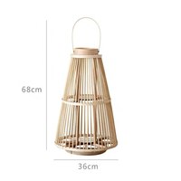 Lanternes en rotin et bois écologiques faites à la main, design moderne, élégantes, vintage, porte-bougies tissés, pour mariage et maison