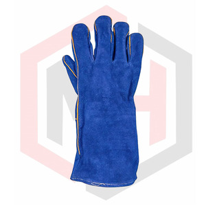 Guantes de soldadura Guantes de cuero resistentes al calor/fuego de 14 pulgadas para Mig Tig BBQ Camping Horno Olla Guantes de chimenea - Product Image 3