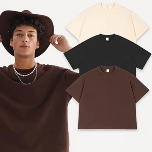 T-shirts courts surdimensionnés 3 pièces Ensemble trois pièces pour hommes Grande taille 100% coton Manches courtes Couleur unie Décontracté Extérieur - Product Image 1