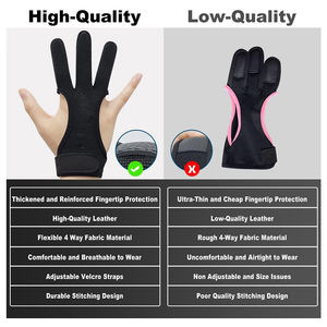 Archers Archery Leather Touchscreen Gloves Three-Finger Right Hand Premium Cowhide Leather Gloves for Durable Comfortable Bow - Product Image 4