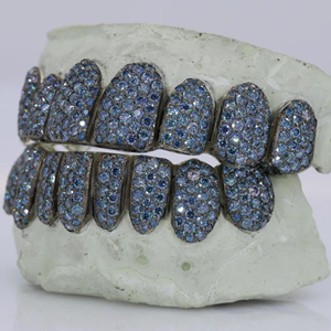 Hip Hop personalizado 925 dientes de plata Grillz Iced Out Moissanite diamante Grillz dientes joyería de plata mejor precio - Product Image 2