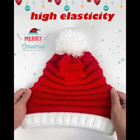 Gorros de Santa Claus con Logotipo Bordado de Diseño Personalizado, 100% Lana, Unisex, para Adultos, Decoración para Fiestas y Festivales